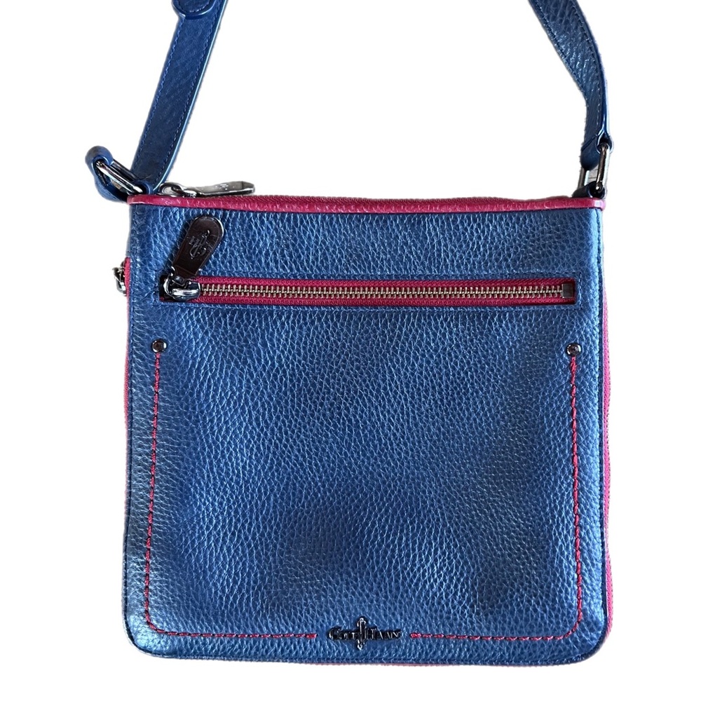 Cole Haan Navy Leather Crossbody Bag in Navy and Red